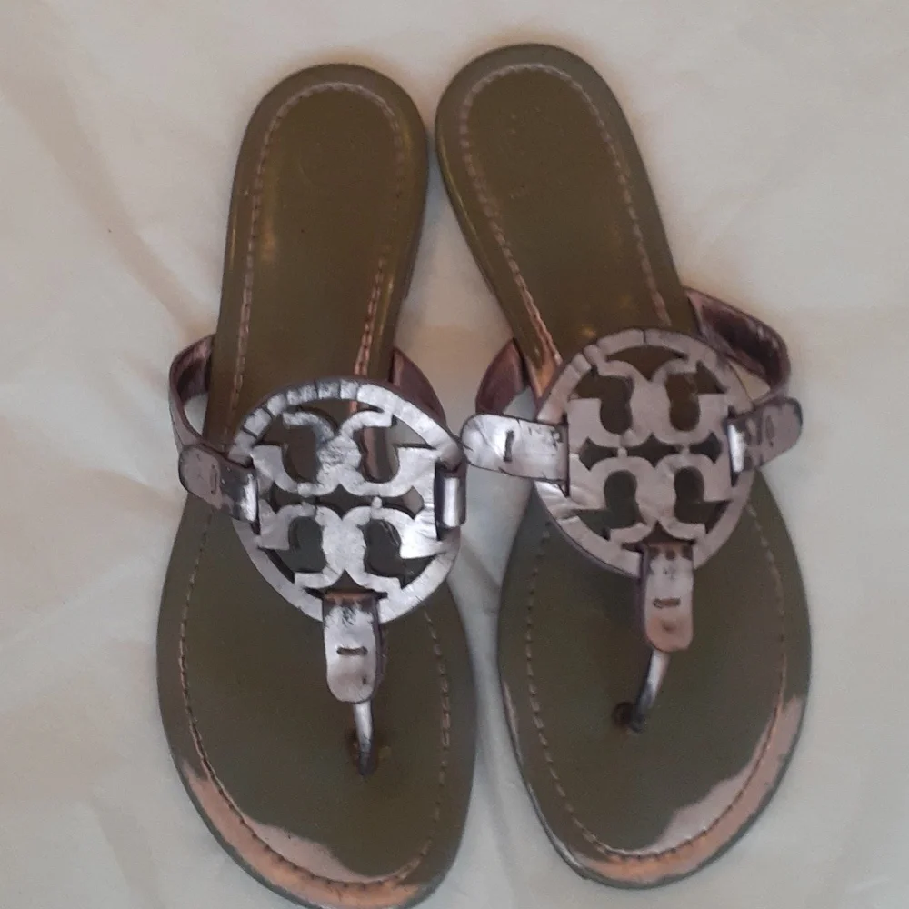 Tory Burch Miller Metallic Lilac Sandals Size 9.5